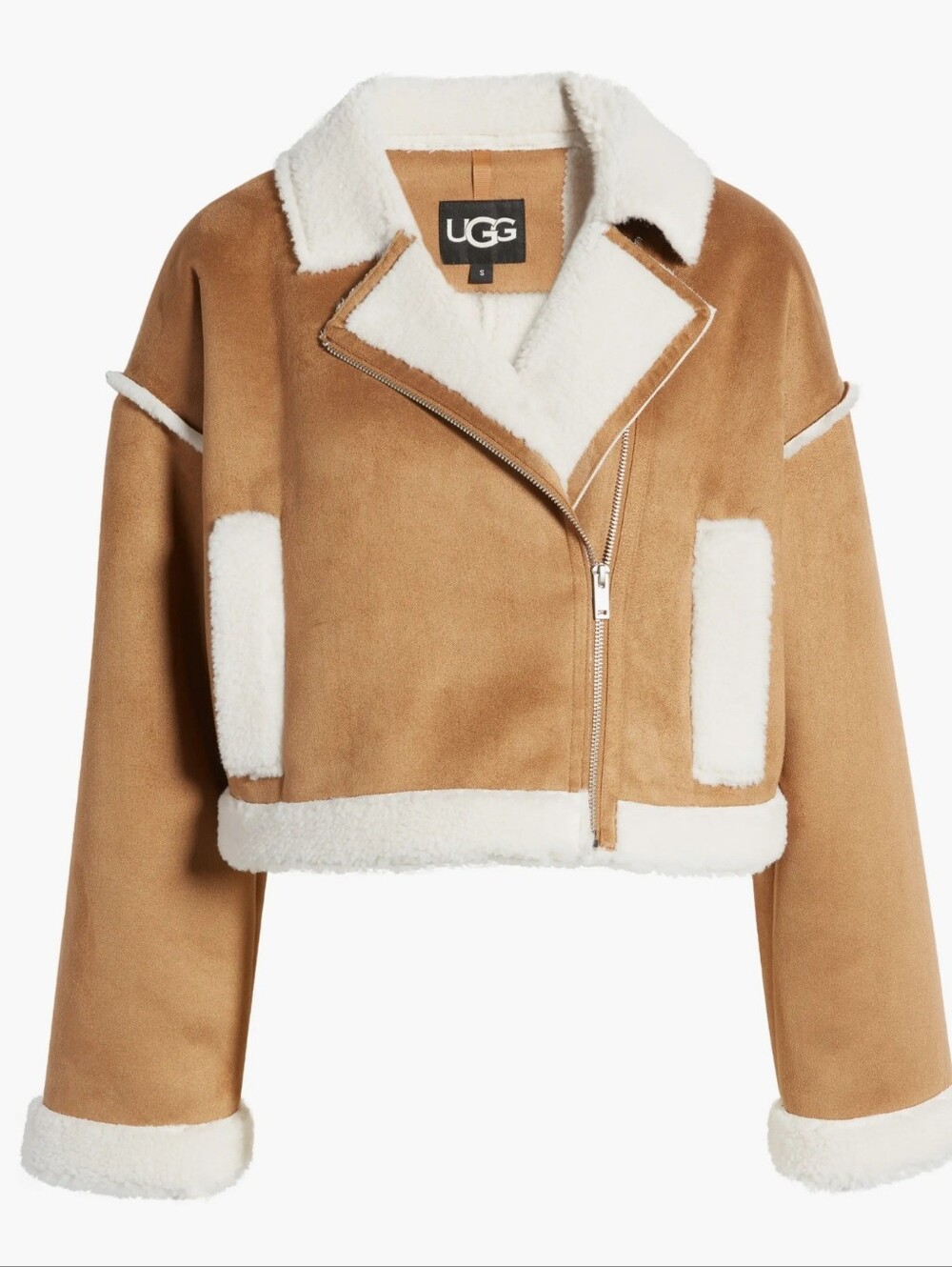 UGG Women's Takara Luxefluff Short Jacket Chestnut Size Medium.